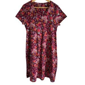 Soft Surroundings Size Medium Floral Soft Essential Supima Cotton T‎ Shirt Dress